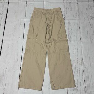 H&M girls kids youth 13-14Y khaki beige tan wide leg cargo pants NWT